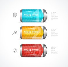 Vector detailed glossy battery like menu