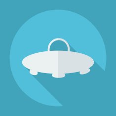 Flat modern design with shadow a UFO
