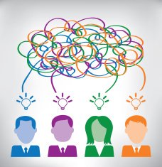 Business people brainstorming