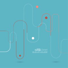 Abstract background with curved lines dotted lines and black do