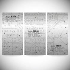 Set of vertical banners Abstract gray background vector illustration for