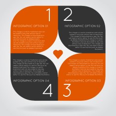 Infographics options banner steps set