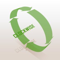 Clockwise spin arrow
