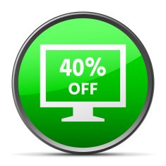Computer Monitor icon on a round button - SlenderSeries N11
