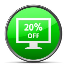 Computer Monitor icon on a round button - SlenderSeries N13