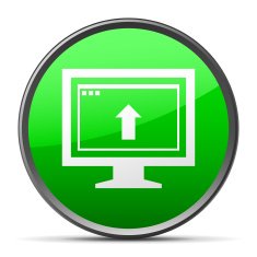 Computer Monitor icon on a round button - SlenderSeries N15
