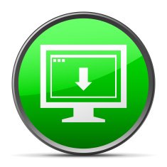 Computer Monitor icon on a round button - SlenderSeries N16