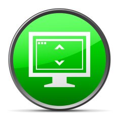 Computer Monitor icon on a round button - SlenderSeries N18