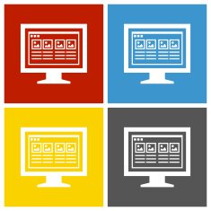 Computer Monitor icon on square buttons - SquareSeries N25