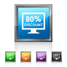 Computer Monitor icon on square buttons - SquaredSeries N13