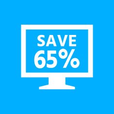 Computer Monitor icon on a blue background - SmoothSeries N11