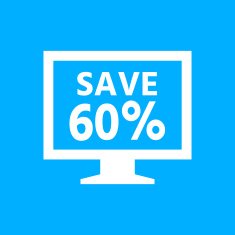 Computer Monitor icon on a blue background - SmoothSeries N12
