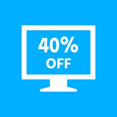 Computer Monitor icon on a blue background - SmoothSeries N29