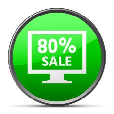 Computer Monitor icon on a round button - SlenderSeries N27