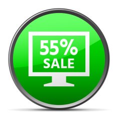 Computer Monitor icon on a round button - SlenderSeries N30