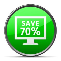 Computer Monitor icon on a round button - SlenderSeries N34