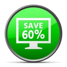 Computer Monitor icon on a round button - SlenderSeries N35