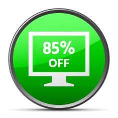 Computer Monitor icon on a round button - SlenderSeries N50