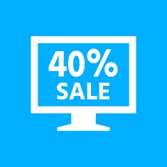 Computer Monitor icon on a blue background - SmoothSeries N47