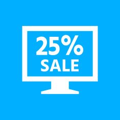 Computer Monitor icon on a blue background - SmoothSeries N48