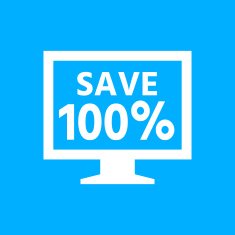 Computer Monitor icon on a blue background - SmoothSeries N50