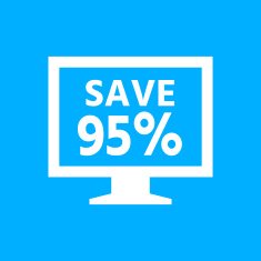 Computer Monitor icon on a blue background - SmoothSeries N51