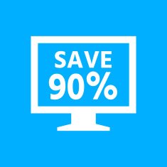 Computer Monitor icon on a blue background - SmoothSeries N52