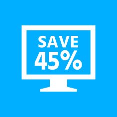 Computer Monitor icon on a blue background - SmoothSeries N56
