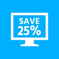 Computer Monitor icon on a blue background - SmoothSeries N57
