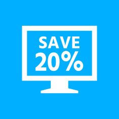 Computer Monitor icon on a blue background - SmoothSeries N58