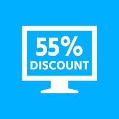 Computer Monitor icon on a blue background - SmoothSeries N66