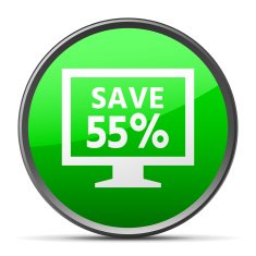 Computer Monitor icon on a round button - SlenderSeries N68