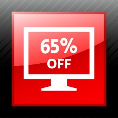 Computer Monitor icon on a square button - SleekSeries N45