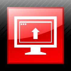Computer Monitor icon on a square button - SleekSeries N62