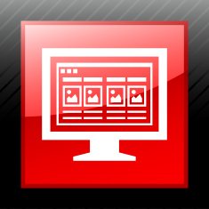 Computer Monitor icon on a square button - SleekSeries N70