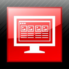 Computer Monitor icon on a square button - SleekSeries N72
