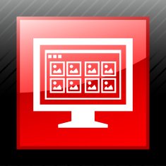 Computer Monitor icon on a square button - SleekSeries N76