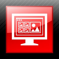 Computer Monitor icon on a square button - SleekSeries N77