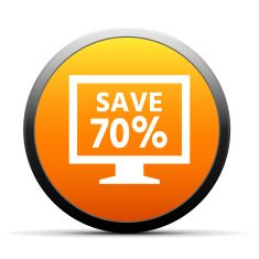 Computer Monitor icon on a round button - SimpleSeries N7