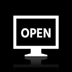Computer Monitor icon on a black background - WhiteSeries N16