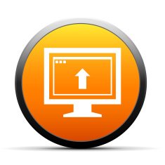 Computer Monitor icon on a round button - SimpleSeries N61