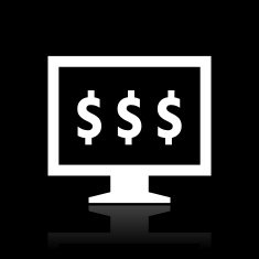 Computer Monitor icon on a black background - WhiteSeries N37