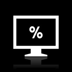 Computer Monitor icon on a black background - WhiteSeries N38