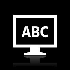 Computer Monitor icon on a black background - WhiteSeries N39