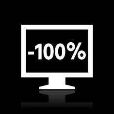 Computer Monitor icon on a black background - WhiteSeries N42