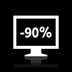 Computer Monitor icon on a black background - WhiteSeries N44