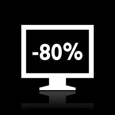 Computer Monitor icon on a black background - WhiteSeries N46