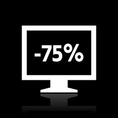 Computer Monitor icon on a black background - WhiteSeries N47