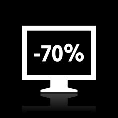 Computer Monitor icon on a black background - WhiteSeries N48