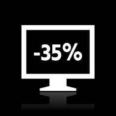 Computer Monitor icon on a black background - WhiteSeries N55
